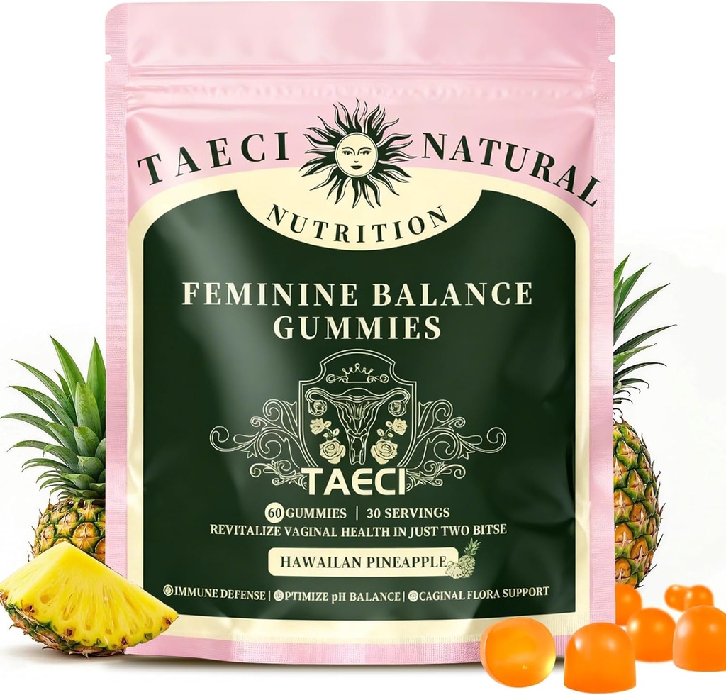 Gommies d'équilibre féminin premium pour la santé des femmes – Flaveur d'ananas hawaïen, soutient la vitalité et la santé des femmes (nouveaux emballages)