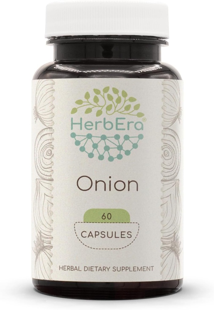 HerbEra Oignon 60 Capsules, 500 mg, Oignon (Allium Cepa) Bulbe séchée (60 Capsules)