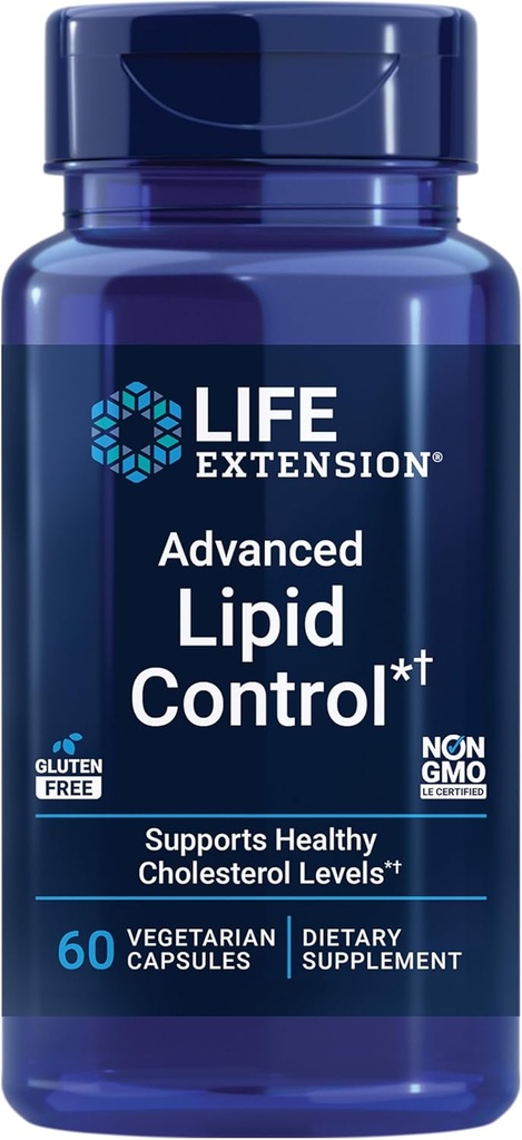 Life Extension Advanced Lipid Control, amla Extract, Gooseberry indien, santé cardiaque, santé endothéliale, végétarien, sans gluten, 60 capsules