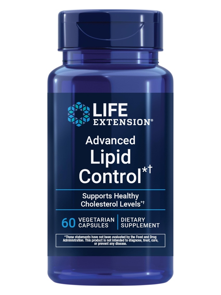 Life Extension Advanced Lipid Control, amla Extract, Gooseberry indien, santé cardiaque, santé endothéliale, végétarien, sans gluten, 60 capsules