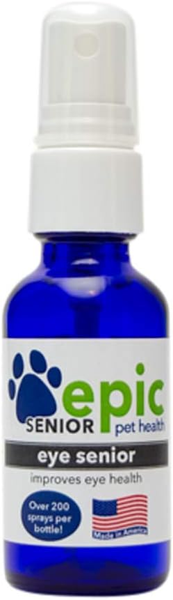 Eye Senior - Supplément de pulvérisation liquide naturel pour animaux de compagnie plus âgés - Arrêter le processus de vieillissement - Meilleure vue - Mister sur les yeux et mettre dans l'alimentation et l'eau (2 Oz)