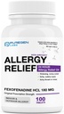 Puregen Labs Allergie Relief, Fexofenadine 180mg, 100 Comprimés – 24 heures anti-histaminique anti-allergie contre les ronflements, éternuements, démangeaisons, yeux aqueux - Fabriqué aux États-Unis