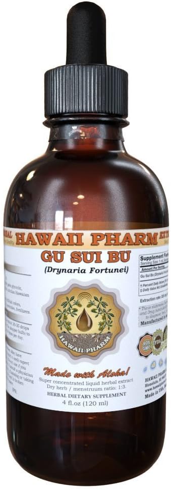 HawaiiPharm Gu Sui Bu Tincture, Gu Sui Bu, Drynaria (Drynaria Fortunei) Root Liquid Extract, Herbal Supplement 2 oz