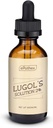 Solution Lugol 2 % 2 oz bouteille goutte en verre. Contient de l'iodure de potassium et de l'iode, 60ml