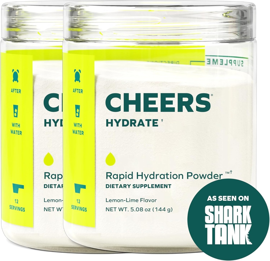 Solution de réhydratation orale de Cheers pour hydratation rapide d'électrolytes Lemon Lime Saveur de 24 portions avec du sodium, du potassium, du glucose
