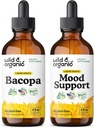 Teinture de Bacopa sauvage et biologique 4 fl oz & mood Support Teinture 4 fl oz