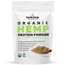 Earth Circle Organics Poudre de protéines de chanvre biologique, sans gluten, à base de plantes et végétalienne poudre de protéines crues - parfait pour le kéto, le remplacement des repas, pré-entraînement et post entraînement (8oz, paquet de 1)