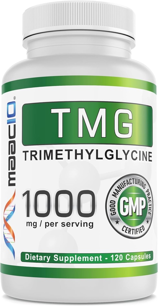 MAAC10 TMG 1000MG NSF Certified Supplement | Trimethylglycine or Betaine Anhydrous | Methylation, Homocysteine and Liver Support (120 Capsules)