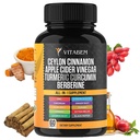 Ceylan Cinnamon Capsules 3000mg Turmeric 3000mg Pomme Cider Vinegar 3000 mg Ginseng 2000mg Aloe Vera 2000mg Berberine Supplément 1200mg + Banaba