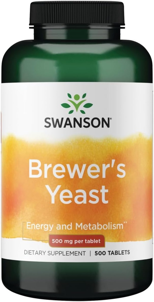 Levure de Swanson Brewer - formule complexe de vitamine B (500mg, 500 comprimés)