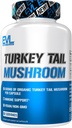 Evlution Nutrition Turkey Tail Mushroom - 500mg Bio Turkey Tail Mushroom par Capsule - Immmune Support - Complément alimentaire - Vegan & Non-OGM - 60 portions - 60 capsules
