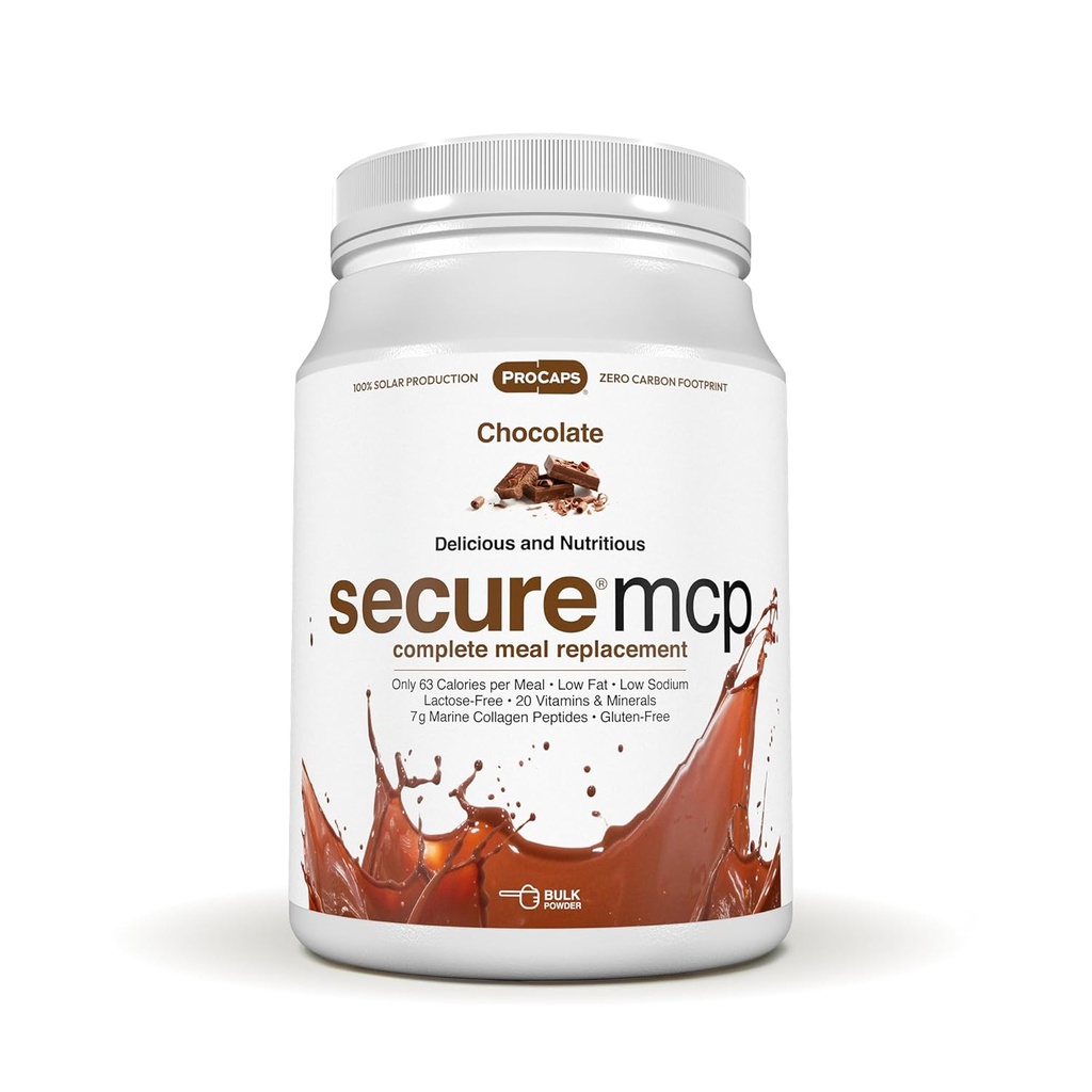 ANDREW LESSMAN Secure MCP Complete Meal Replacement - Chocolate 10 Servings - Only 63 Calories, Low-Fat, 7 Grams Marine Collagen Peptides, Promotes Radiant Smooth Soft Skin, Comfortable Joints