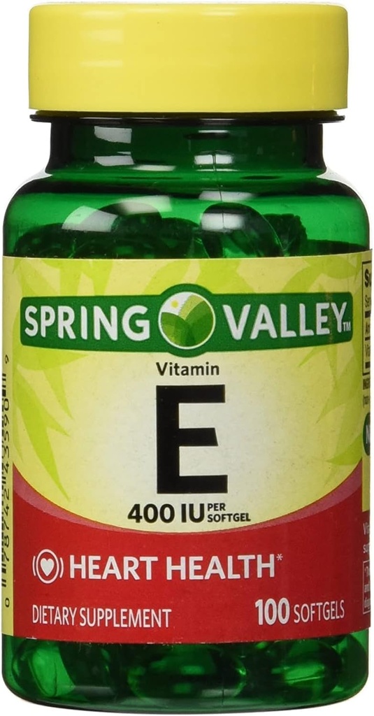 Spring Valley - Vitamine E 400 UI, soluble dans l'eau, 100 softgels