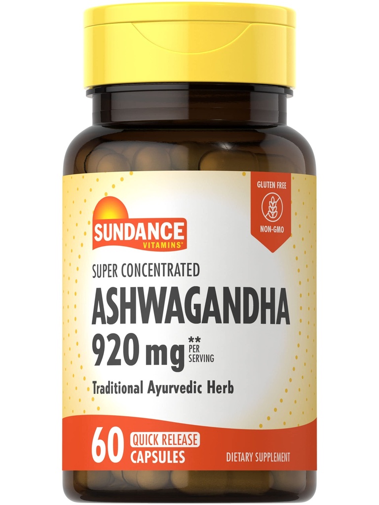 Sundance Ashwagandha 920mg.60 Capsules Super Concentré.