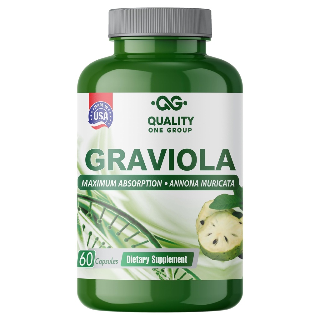 GRAVIOLA MAX - Supplément d'extrait de gravola pure - Sourop (Annona muricata) - Immune System Booster & Antioxydants dans chaque gélule de gravola pure