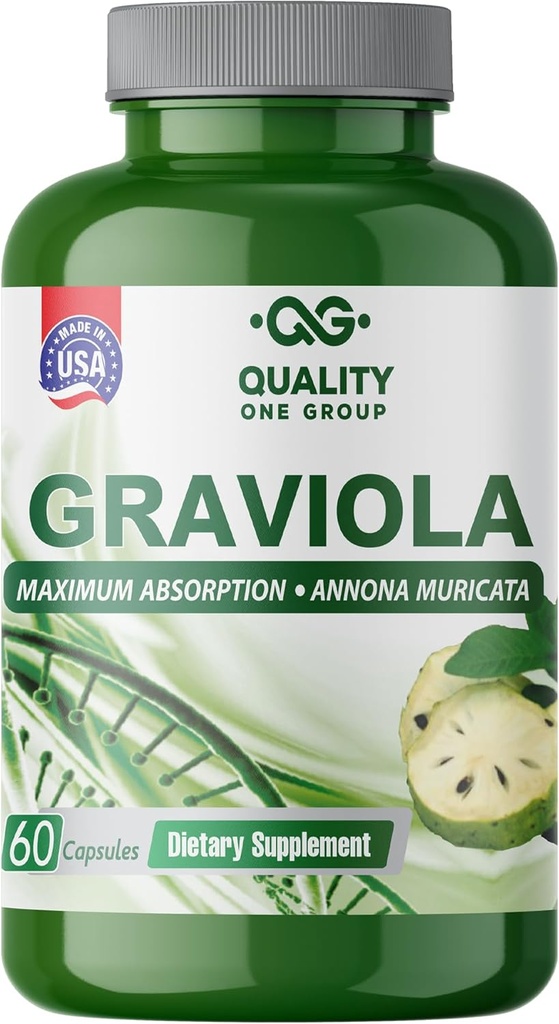 GRAVIOLA MAX - Supplément d'extrait de gravola pure - Sourop (Annona muricata) - Immune System Booster & Antioxydants dans chaque gélule de gravola pure