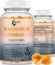 Complexe Triple de Magnésium - Gommies de Magnésium à haute absorption, Glycinat de Magnésium, Malé et Citrate, Formes chélatées avec vitamine D et zinc, Potassium, Supplément Coq10