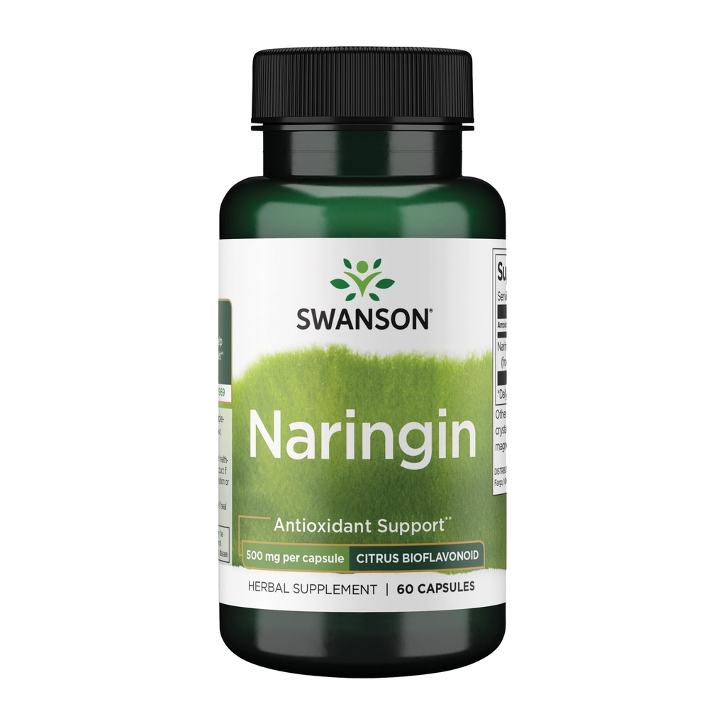 Swanson Naringin Citrus Bioflavonoid Antioxidant Supplement for Adults Seeking Enhanced Vitamin C Benefits - 500 mg (60 Capsules)