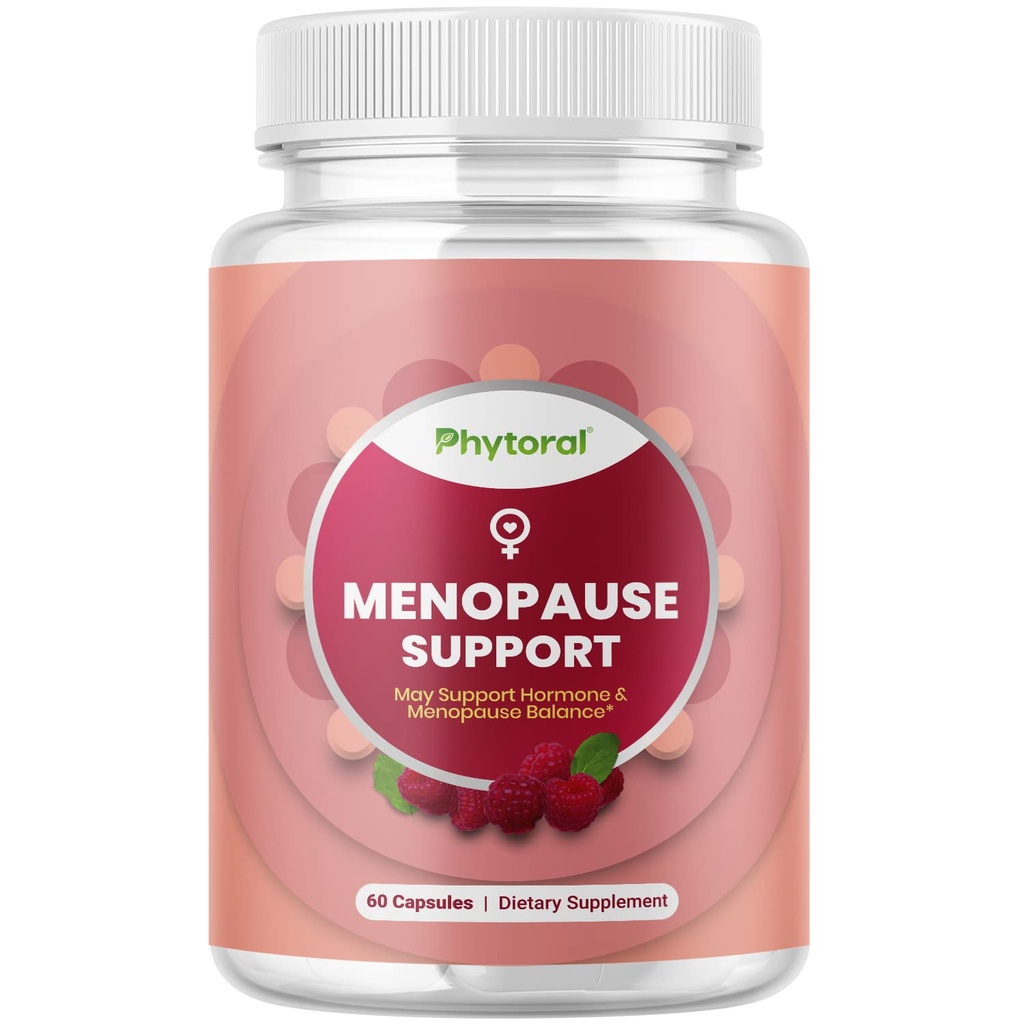 Supplément complet de ménopause à base de plantes phytorale pour femmes - Capsules d'équilibre hormonal pour les sweats de nuit Flashs chauds et swings d'humeur avec Dong Quai, Chaste Berry & Black Cohosh Root - 60 Count Pack