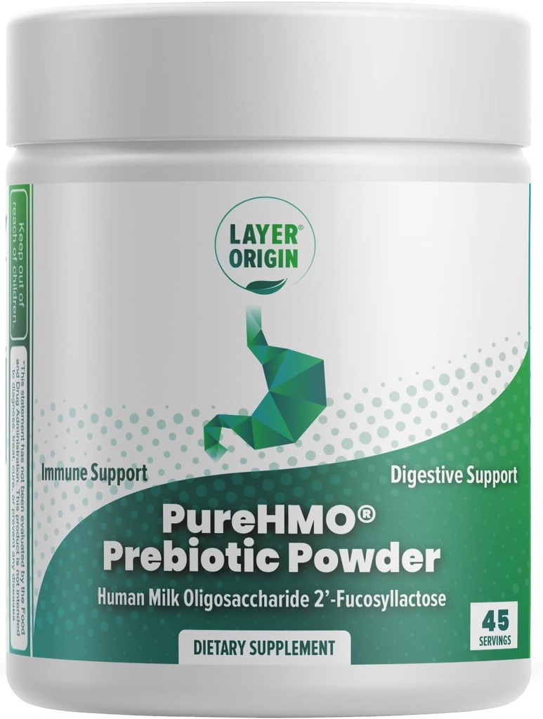 Origine de la couche : PureHMO Lait humain Oligosaccharide (HMO 2'-FL) Poudre de fibre prébiotique - Nourrir 200 milliards de probiotiques/Scoop, 45 portions