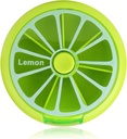 Creative Portable Mini 7 jours hebdomadaire forme circulaire Rotary Mute Fruit Style Pill Case (Lemon)