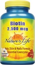 Nature's Life Biotin 2500mcg (en anglais seulement) Cheveux sains, peau, ongles et soutien au métabolisme (en anglais seulement)