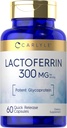 Carlyle Lactoferrine Supplément: 300 mg 60 Capsules: Potent Glycoprotéine: