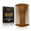 Peigne à barbe et moustache, 100% bois vert naturel, Peigne à barbe de poche avec étui, Peigne à barbe en bois pour hommes pour tous les types et styles de cheveux et de barbe