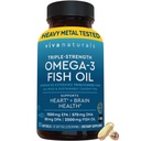 Viva Naturals Omega-3 Huile de poisson, triple résistance, 2500 mg, 30 Softgels – Acides gras Omega 3 réestérifiés, y compris l'EPA, DHA, DPA - Pascatarien-Amis