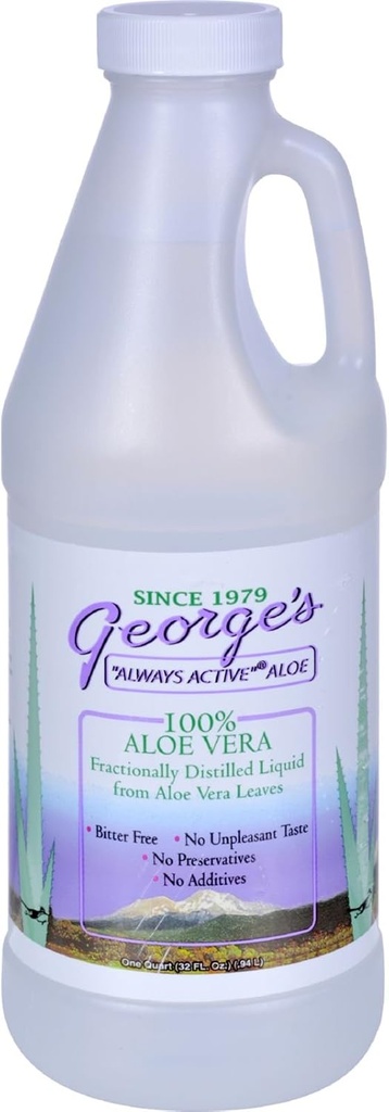 Georges Aloe Vera - Sans amer - Sans conservateurs - 100 pour cent Aloe Vera - 32 fl oz (paquet de 4)