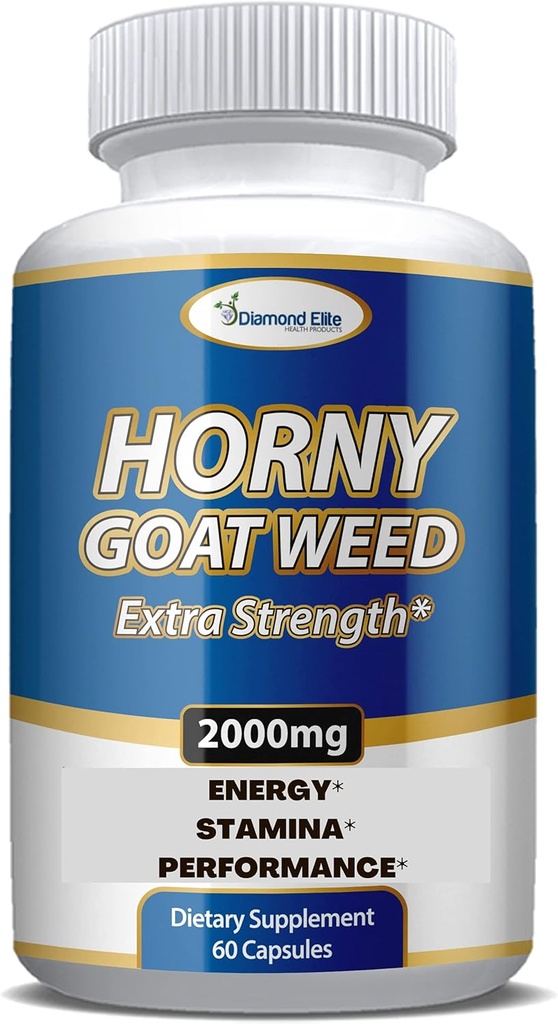Extra Strength Extrait de mauvaises herbes Horny Goat - Energy, Performance, & Stamina Booster- avec Maca, L-Arginine, Tongkat Ali pour hommes et femmes - 60 Capsules