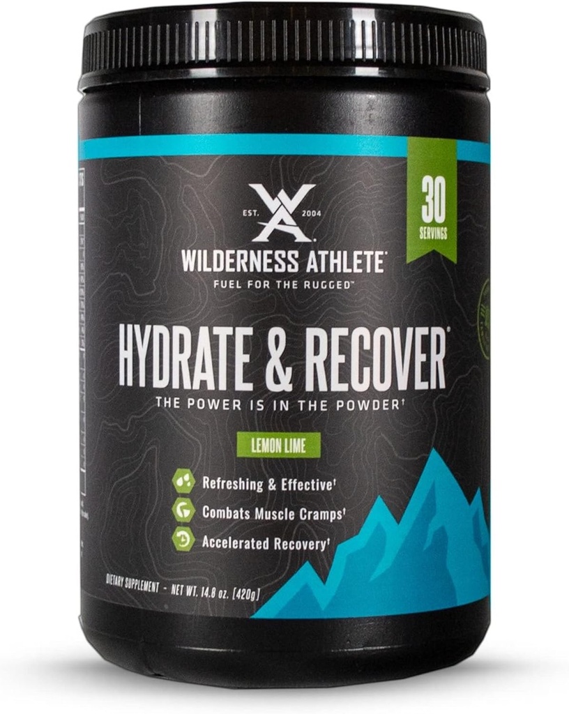 Athlète de la nature - Hydrate et Récupérer Récupérer la poudre d'hydratation liquide Mélange de boissons électrolytes - Récupérer plus rapidement avec des Bcaas - Poudre d'hydrate avec 1000mg de vitamine C - 30 Tub de service (Lémon Lime)