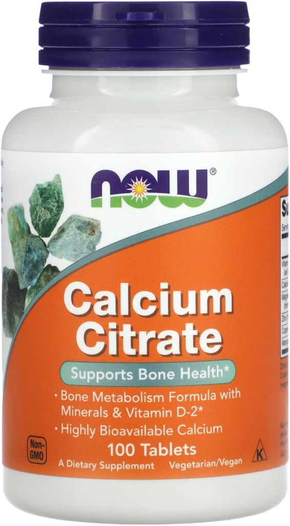 Citrate de calcium, 100 onglets par maintenant aliments