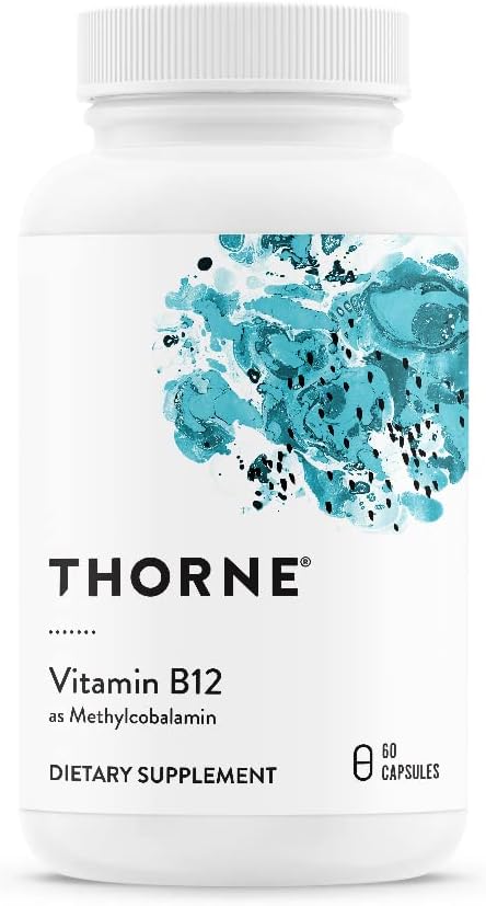 THORNE - Vitamine B12 - sous forme de méthylcobalamine - soutient la santé cardiaque et nerveuse, la fonction des cellules sanguines, le sommeil sain et la méthylation* - sans gluten, lait et soja - 60 portions