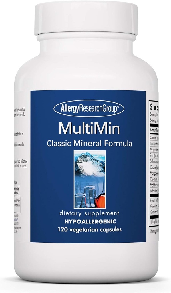 Groupe de recherche sur les allergies MultiMin - Supplément multimines pour les hommes et les femmes, Trace Minerals, Mineral Complex, Boron, Fer, Magnésium - 120 Compte