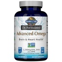 Garden of Life Dr. Formulé l'huile de poisson Omega avancée - Citron, 1,290mg EPA, DHA + DPA sous forme de triglycéride, supplément Omega 3 source unique pour la santé du cerveau et du coeur ultime, non-OGM, 180 Softgels