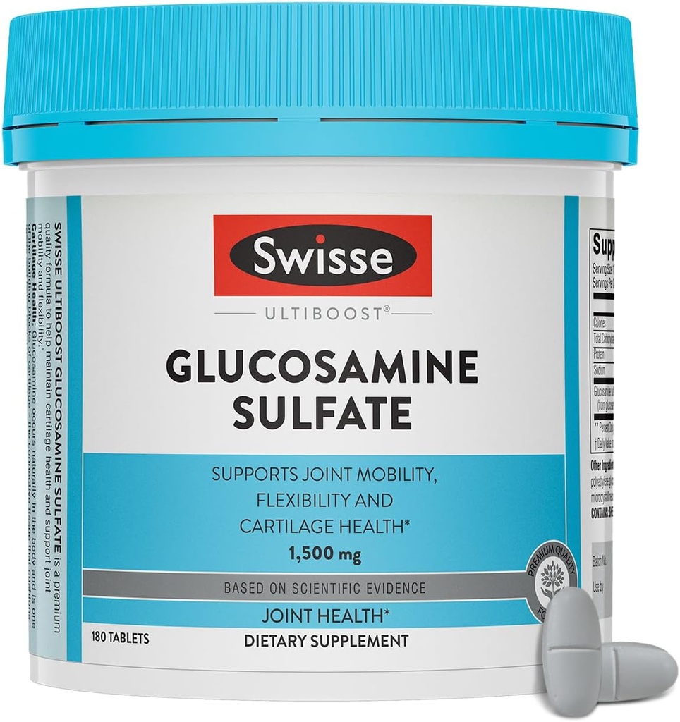 Swisse Glucosamine Sulfate Supplément d'appui conjoint pour la mobilité et la flexibilité Santé des femmes et des hommes Glucosamina 1500mg