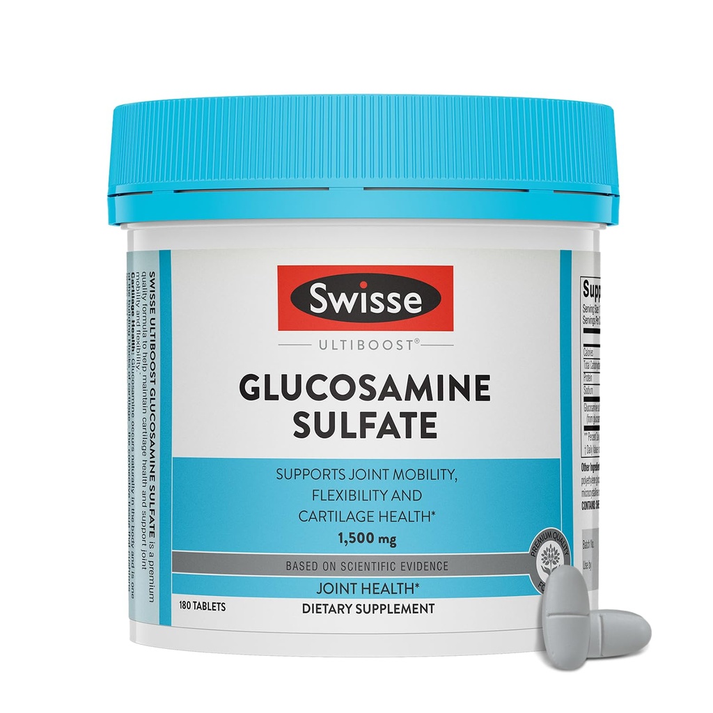 Swisse Glucosamine Sulfate Supplément d'appui conjoint pour la mobilité et la flexibilité Santé des femmes et des hommes Glucosamina 1500mg