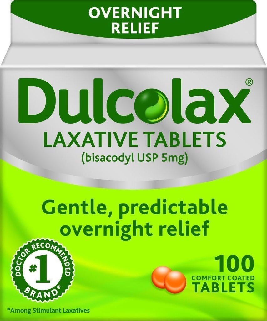 Dulcolax 5 mg Comprimés laxatifs pour Constipation - 100 ea