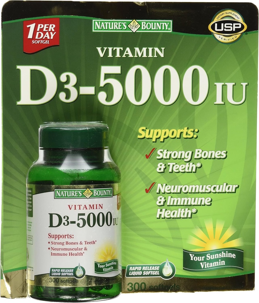 Vitamine D3 5000 UI, 300 softgels
