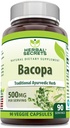 Secrets à base de plantes Bacopa Poudre 500 Mg 90 Gélules Suppléments de capsules Véggies