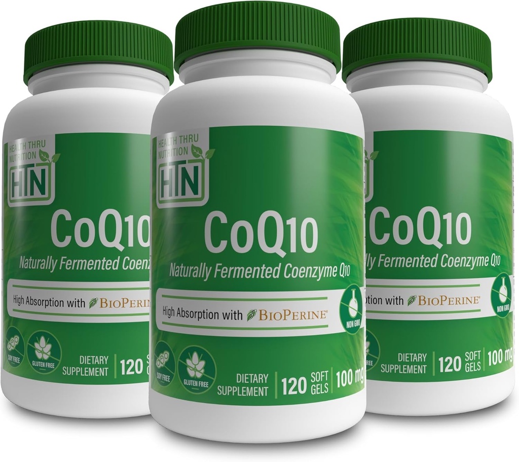 Santé Thru Nutrition CoQ-10 100mg avec BioPerine (paquet de 3X 120 softgels)