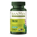 Banyan Botanicals Tulsi (Saint-Basile) – Adaptogène d'élévation – Supplément de santé pulmonaire et respiratoire biologique* – 90 comprimés – Vegan non issu d'OGM