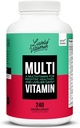VITAMIN VITAMIN CO. Multivitamines - 37 vitamines Minéraux et extraits - Énergie - Mémoire - Fonction immunitaire - Coeur- Cerveau - Focus - Mood - Antioxydants - Sans gluten laitier - 240 capsules végétariennes
