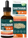 Shatavari (Shitabari) Des gouttes pour les femmes soutiennent le soulagement de la ménopause, supplément à base de plantes pour le soutien du SPM, formule 12-en-1 avec Yam sauvage, Extrait de Berry Vitex. 2oz