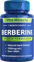 Supplément berbère 1200mg - Pure Berberine HCL Organic 97% Tested Super Pureity - Meilleurs Suppléments naturels non OGM pour les femmes et les hommes - Comparez Ce 1200 mg à Autres 500mg ou 1000mg Capsules