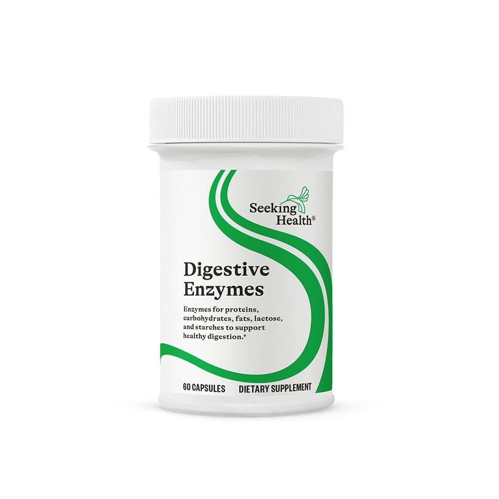Recherche d'enzymes digestives pour la santé- Enzymes pour les protéines, les glucides, les graisses, la lactose et les amidons pour soutenir la digestion saine- 60 Capsules