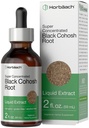 Horbäach Noir Cohosh Teinture de racine de , 2 fl oz , Extrait liquide , Alcool sans gouttes d'herbe Végétarien , Supplément sans gluten