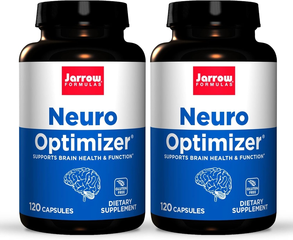 Formules de Jarrow Neuro Optimizer - 120 Capsules, Pack de 2 - Santé cérébrale et antioxydant - Comprend 7 Nutriments Neuro - Sans gluten - 60 portions totales