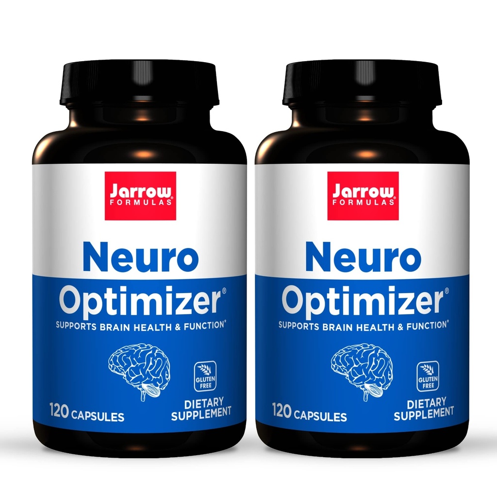 Formules de Jarrow Neuro Optimizer - 120 Capsules, Pack de 2 - Santé cérébrale et antioxydant - Comprend 7 Nutriments Neuro - Sans gluten - 60 portions totales